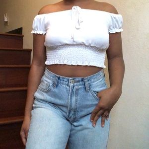 White off the shoulder top